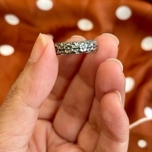 Sterling Silver Floral Band